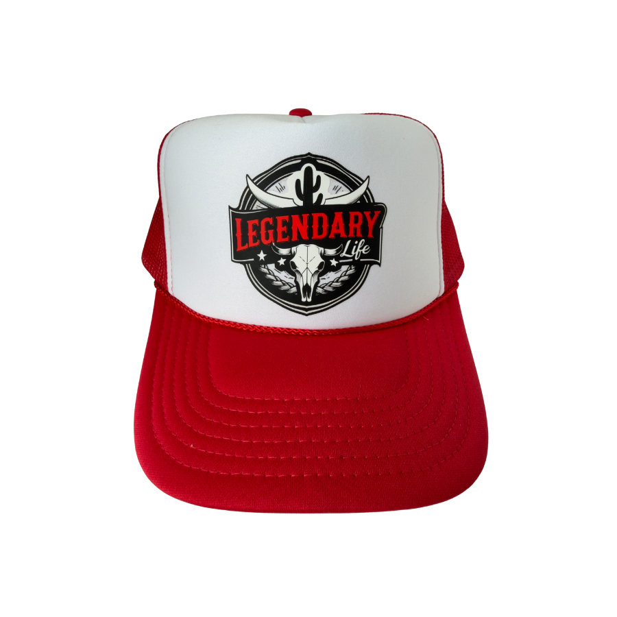 "Legendary Life" Red Trucker Hat