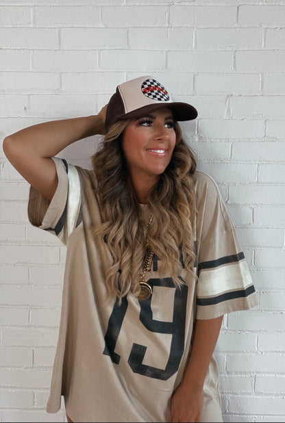 Baddie Brown Trucker Hat Side View