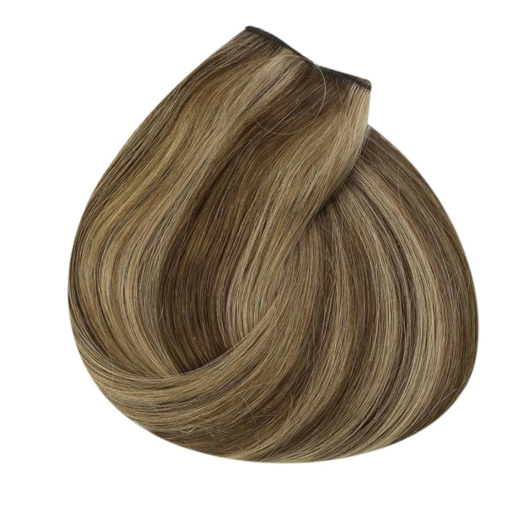 The Beau - Dark brown & honey hilights mixed