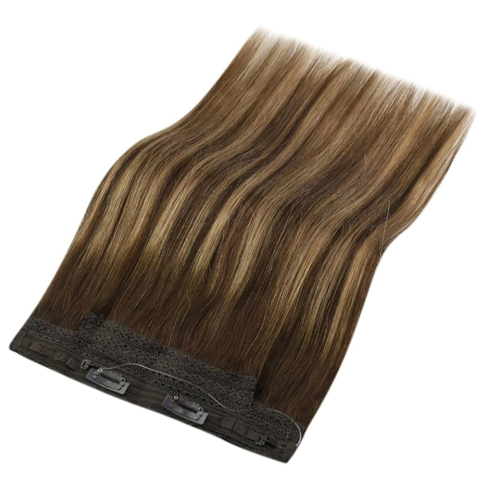 The Florence- Dark Brown Root Fading To Caramel/ Blonde Highlights