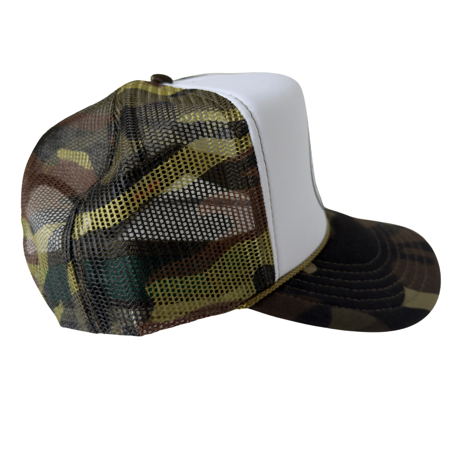 Hot Girls Hit Curbs Camo Trucker Hat Side