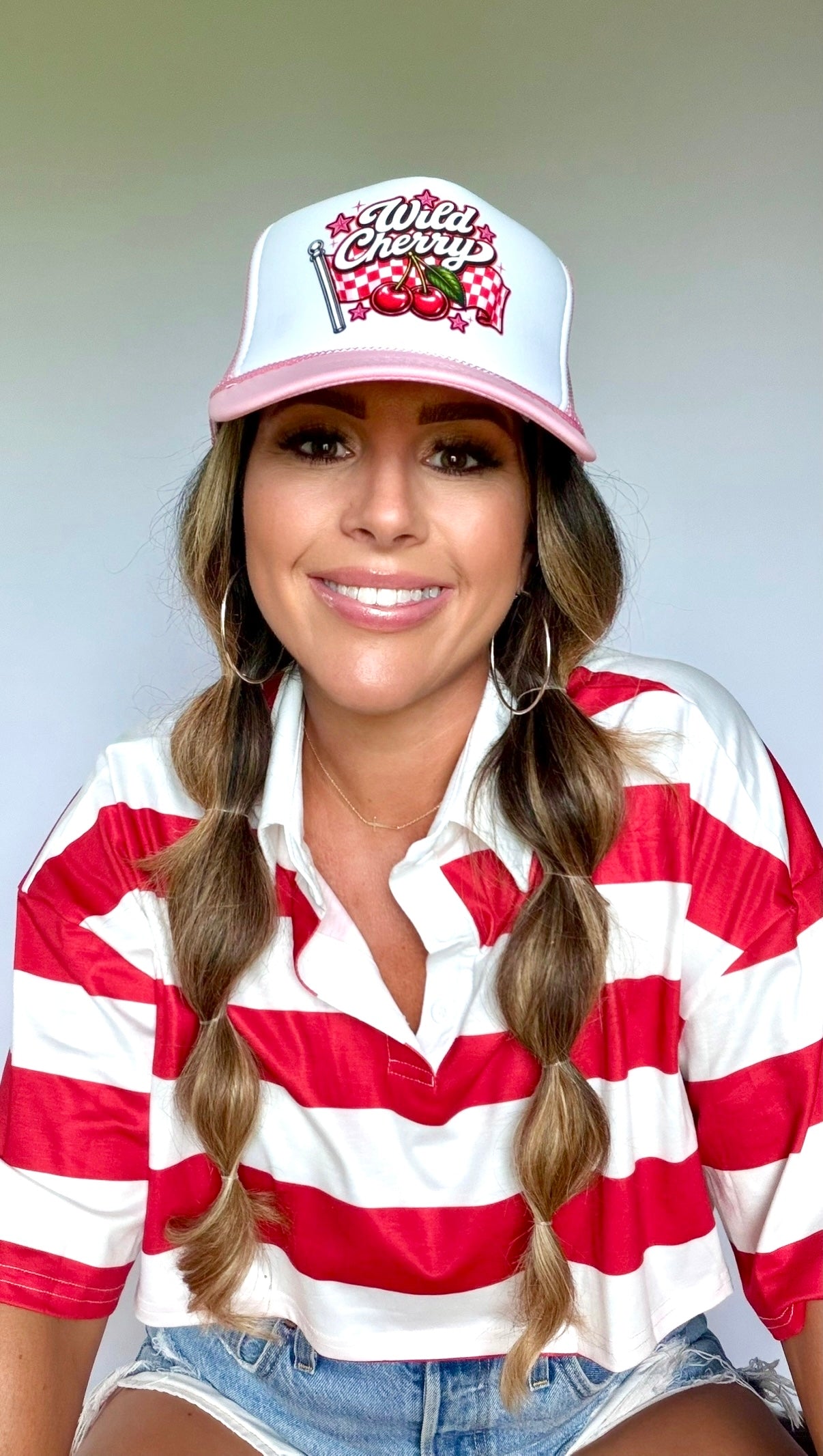 "Wild Cherry" Pink & White Trucker Hat