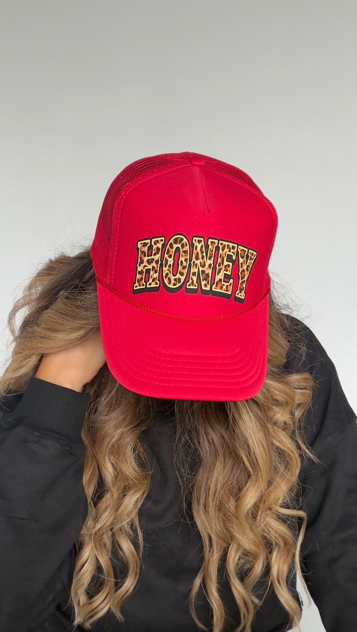 "Honey" Red Trucker Hat
