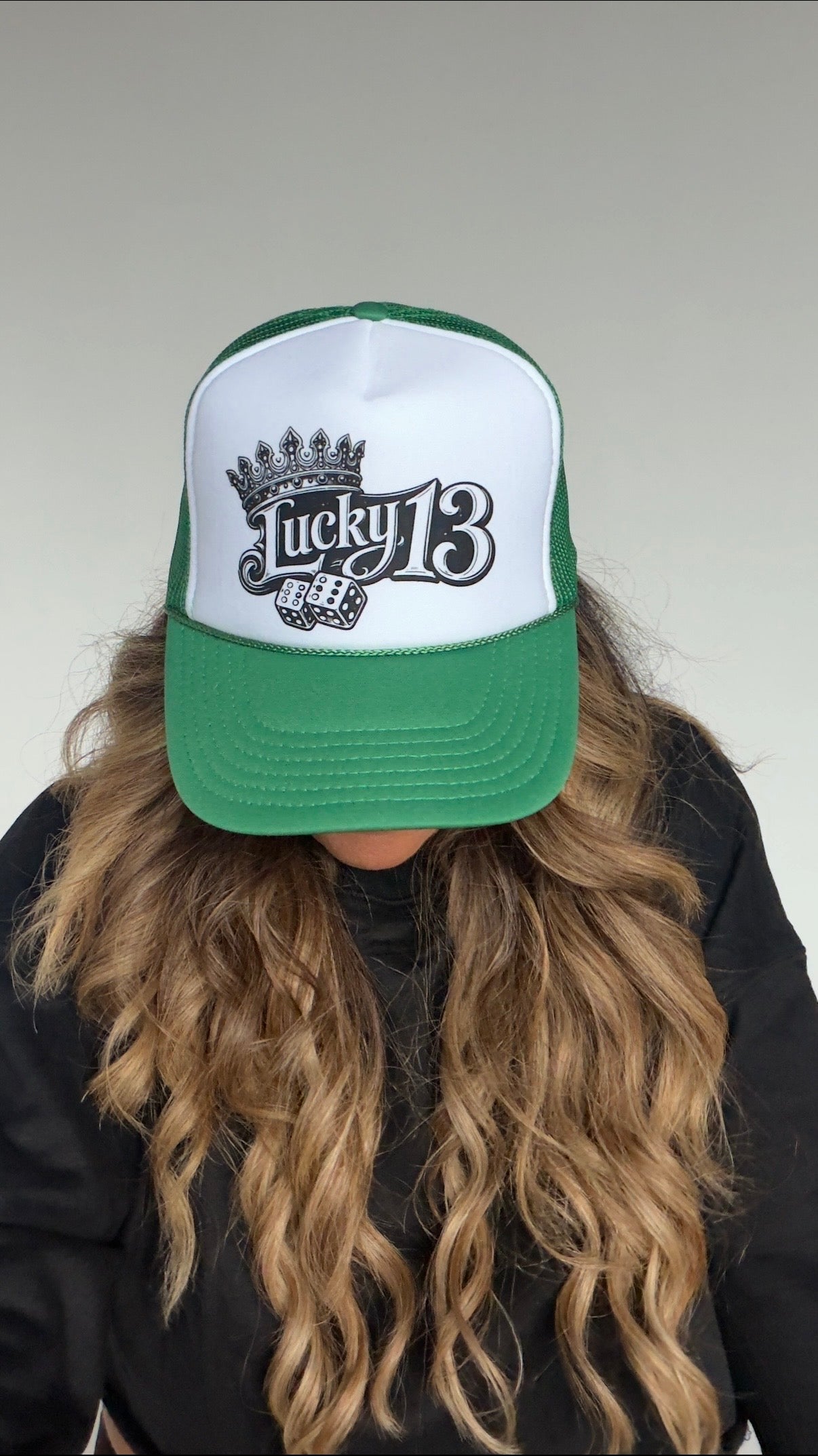 "Lucky 13" Green Trucker Hat