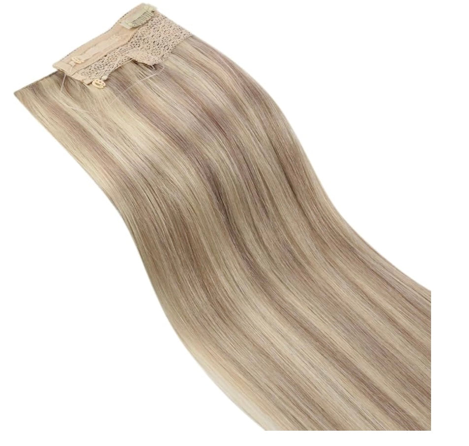 Blonde low lights and bright blonde highlights hair extensions