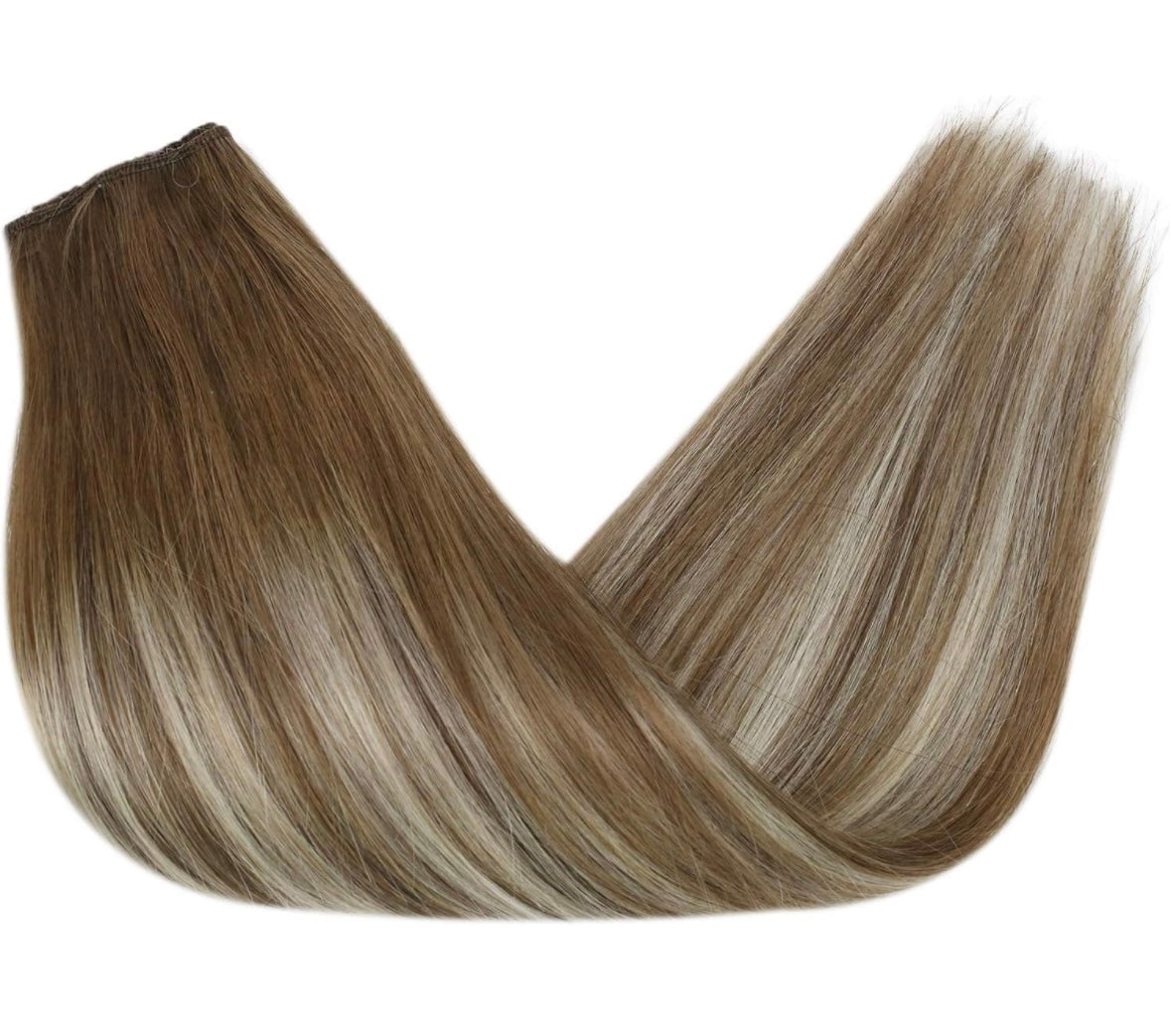 Warm medium brown with blonde highlights hair extensions