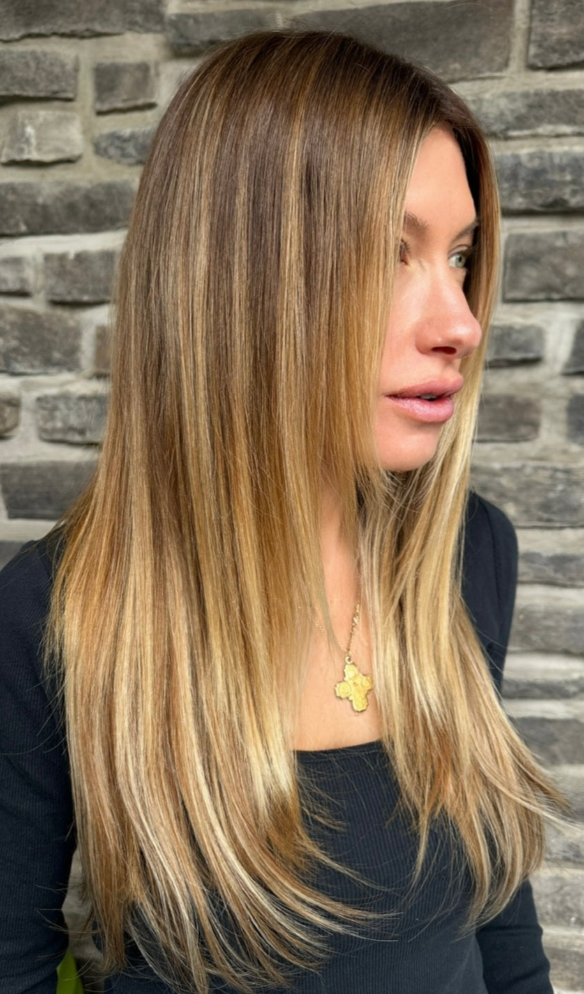 Roxy Warm medium brown with highlights hair extensions