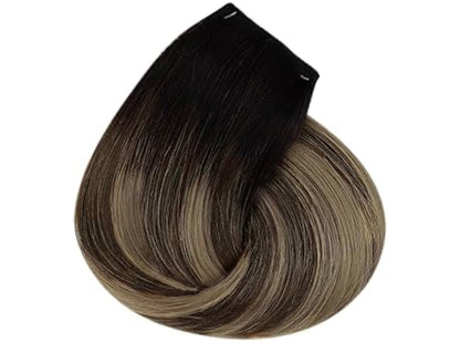 Sadie Dark Brown Caramel Highlights Hair Extensions