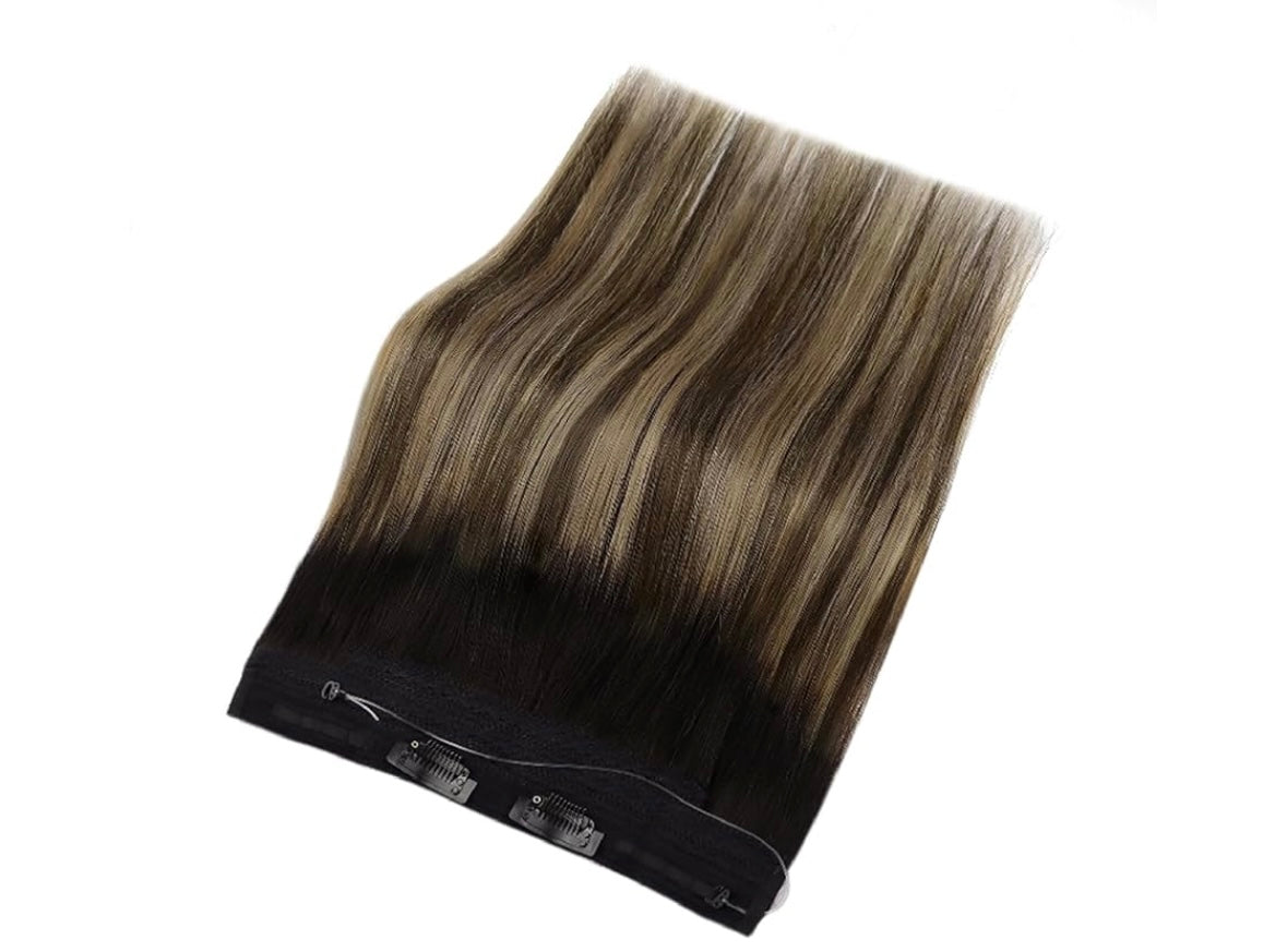 Dark Brown with Caramel Highlights Hair Extensions